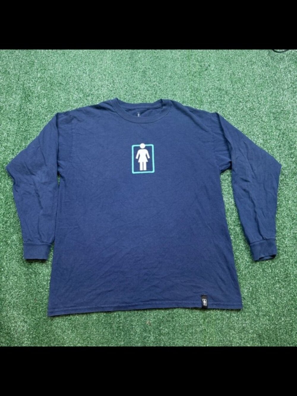Girl Skateboards T Shirt Youth Size XL Blue Long Sleeve Vintage Y2K Tee